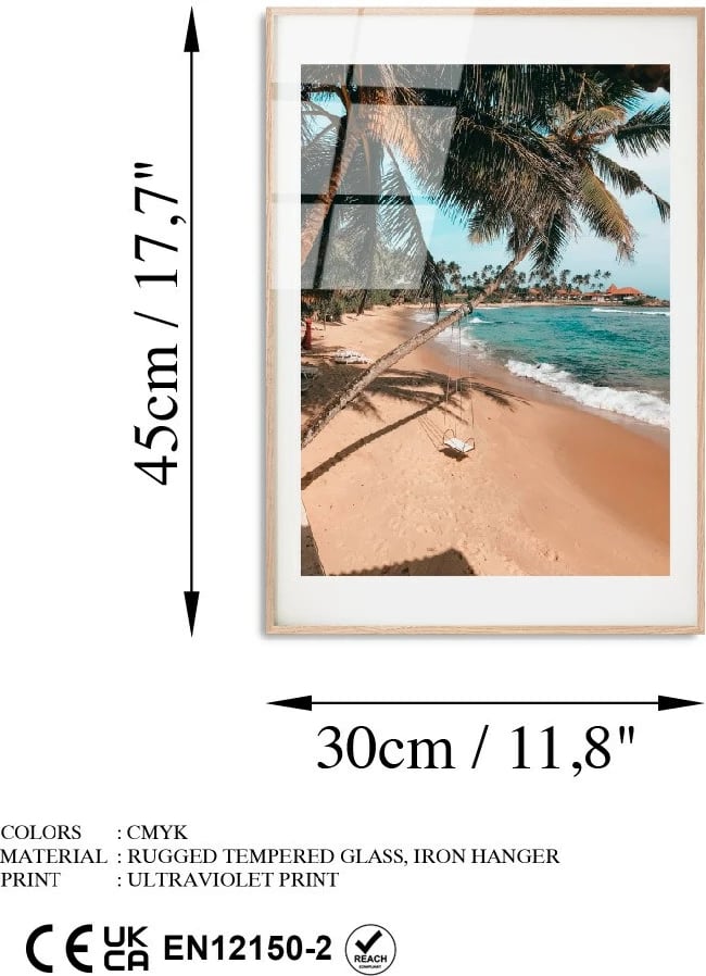 Pikturë dekorative prej xhami të temperuar, Wallity UV-1071, 30x45cm