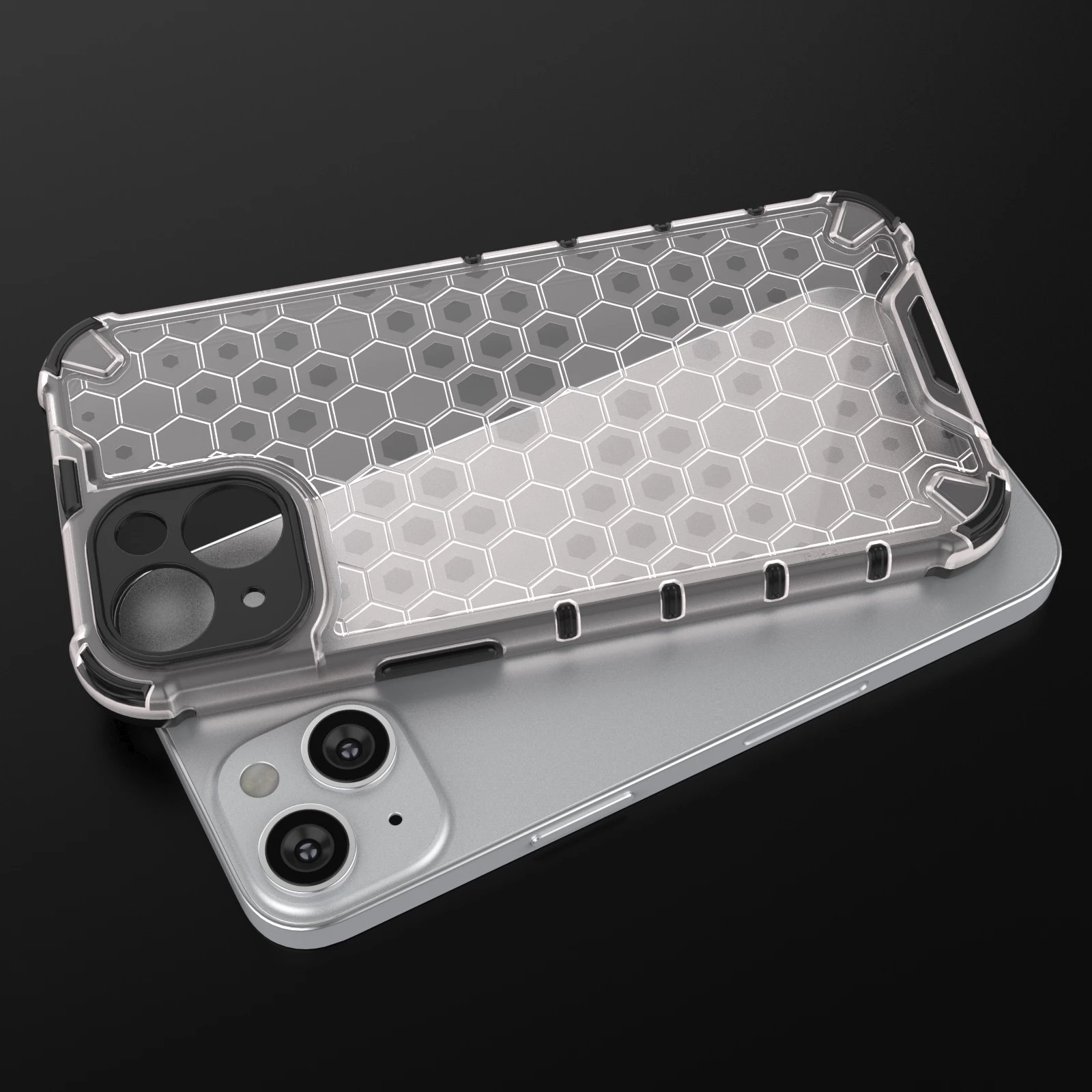 Mbështjellës Hurtel Honeycomb për iPhone 14, i zi