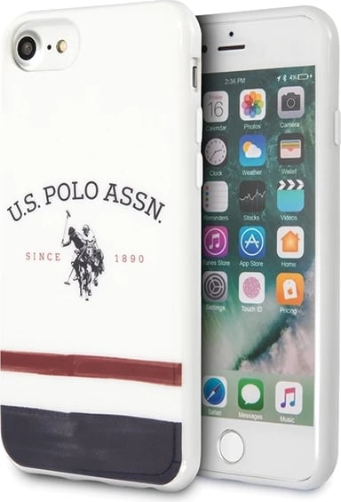 Mbështjellës U.S. Polo Assn. USHCI8PCSTRB për iPhone 7/8/SE 2020/SE 2022, Pattern Tricolor, Bardhë
