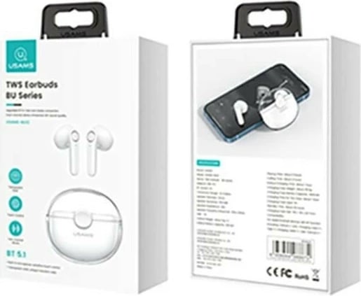 Kufje USAMS BU Series TWS, Bluetooth 5.1, të bardha