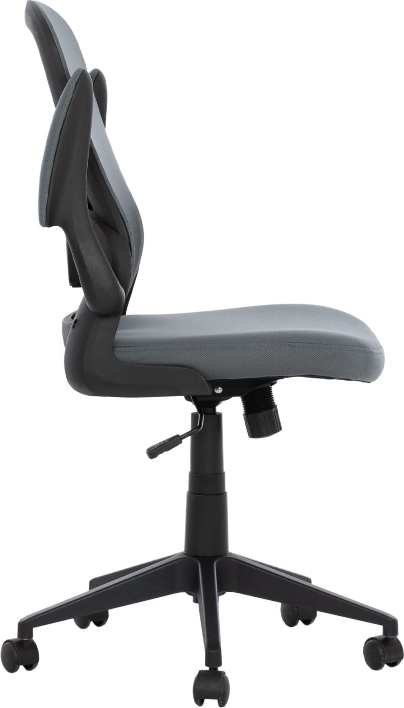 Karrige zyre FH1, kornizë e zezë, pëlhurë rrjetë gri, 60x56x105