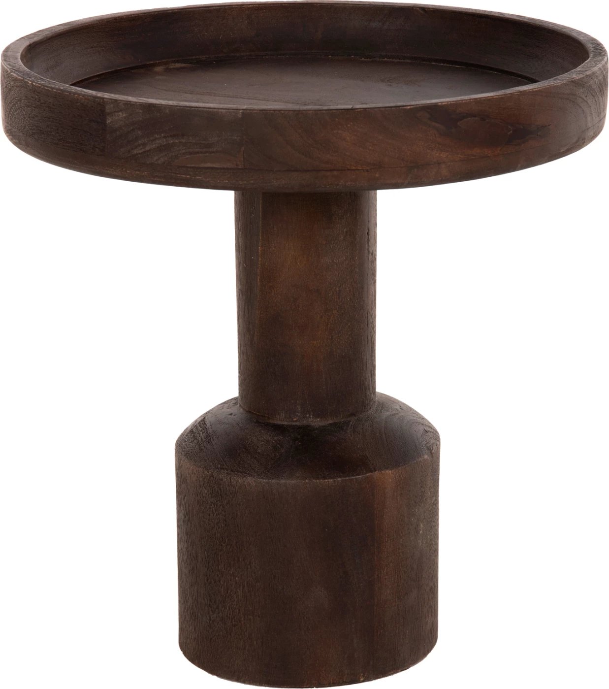 Tavolinë kafeje e rrumbullakët, dru mango, ngjyrë kafe e errët, Φ45x47H cm Tavolinë kafeje e rrumbullakët, dru mango, ngjyrë kafe e errët, Φ45x47H cm