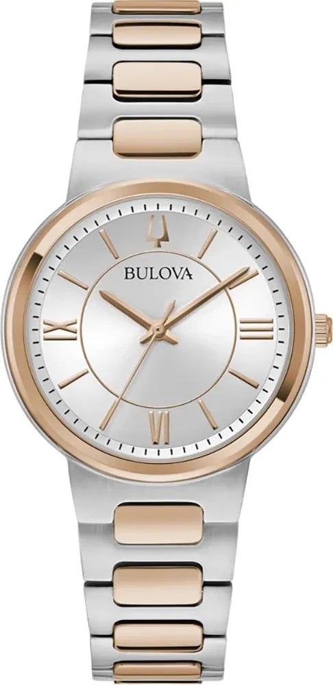 Orë dore BULOVA 98L327 për femra, argjendi/ari rozë