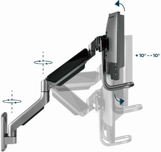 Mbajtës muri për dy monitorë Gembird MA-WA2-02, 17-32 inç, i zi Mbajtës muri për dy monitorë Gembird MA-WA2-02, 17-32 inç, i zi