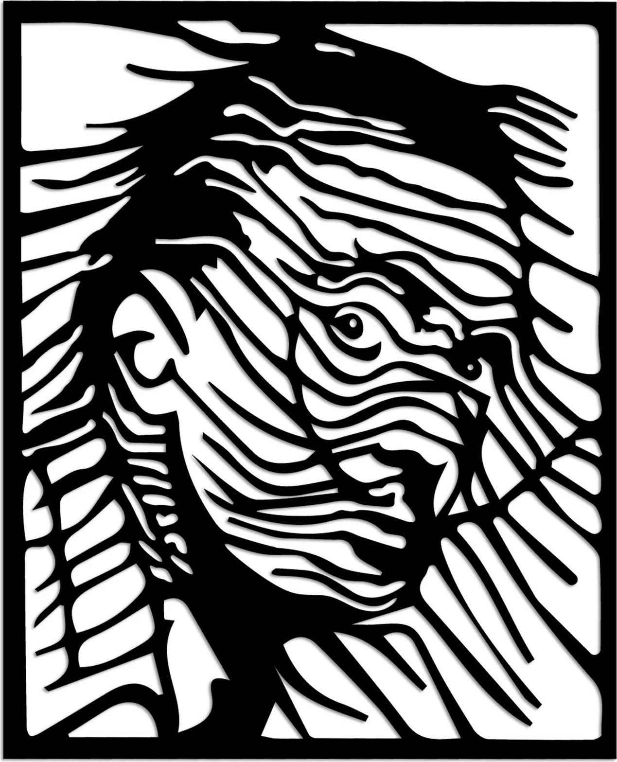 Aksesor dekorativ metalik për mur, Wallity Dali, ngjyrë e zezë, 45x56cm