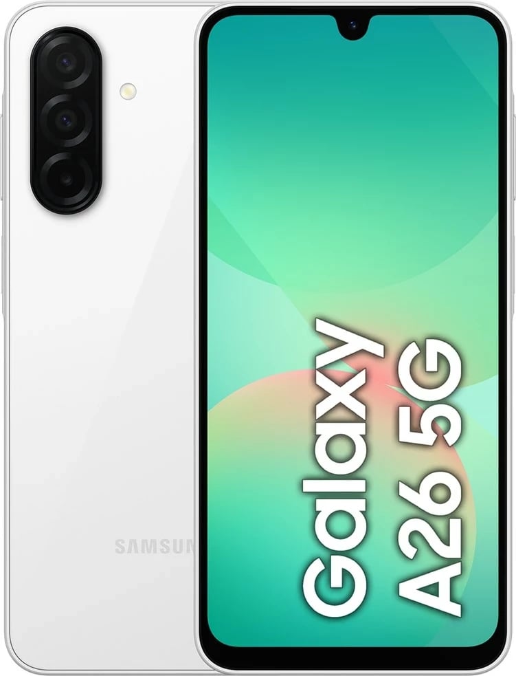 Celular Samsung Galaxy A26, 6.7", 6+128GB, 5G, i bardhë