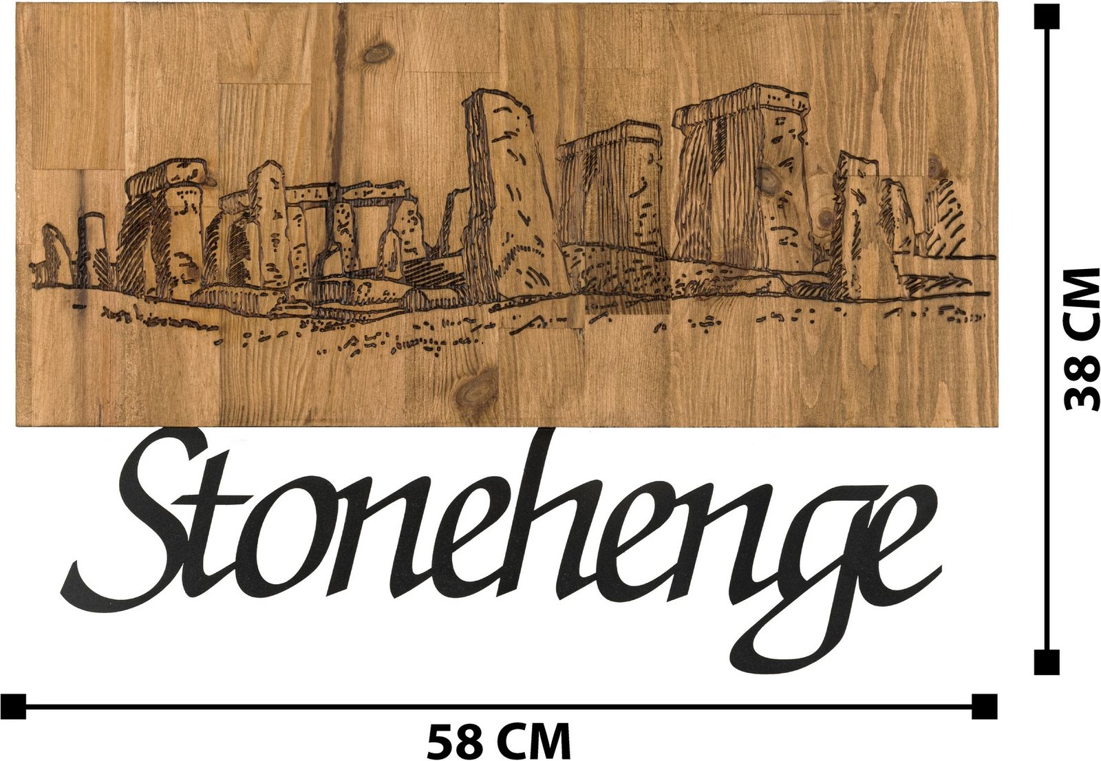 Aksesor dekorativ për mur, dru, Stonehenge, Wallity