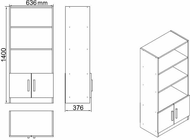 Set mobiljesh për zyre, ngjyrë arre dhe antracit, Vo14-Ba