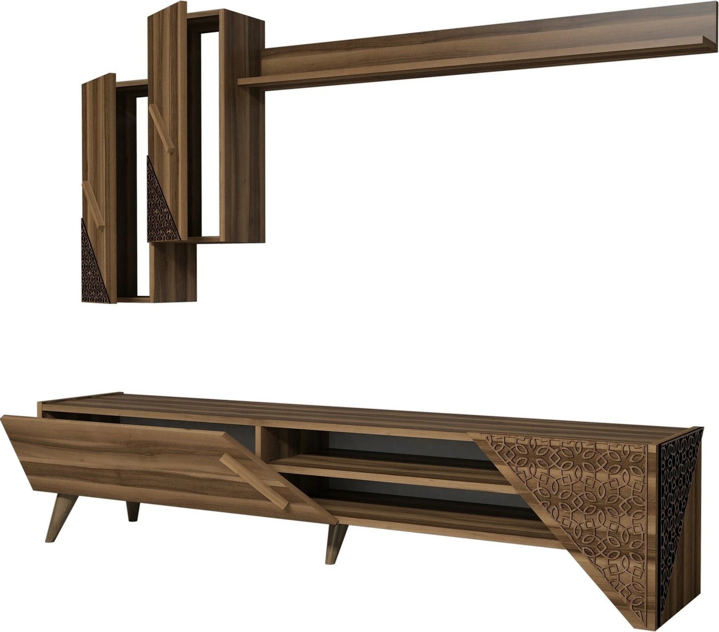 Komodë TV Hanah Home, Beril, ngjyrë arre