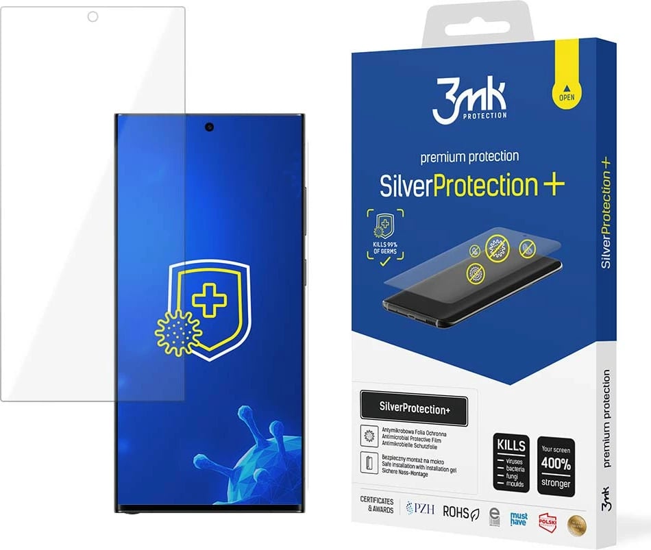 Folie mbrojtëse 3mk SilverProtection+ për Samsung Galaxy S23 Ultra, transparente