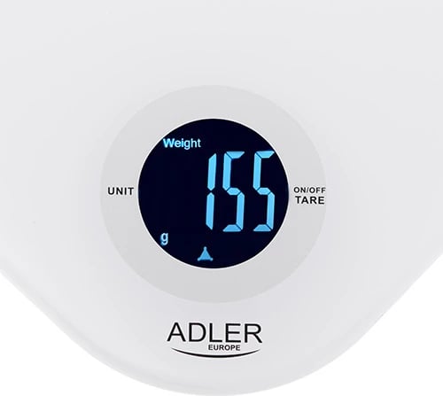 Peshore kuzhine, Adler AD 3180, 10 kg, LCD, platformë qelqi 218x218 mm, llogaritje vëllimi ujë/qumësht, funksion tare