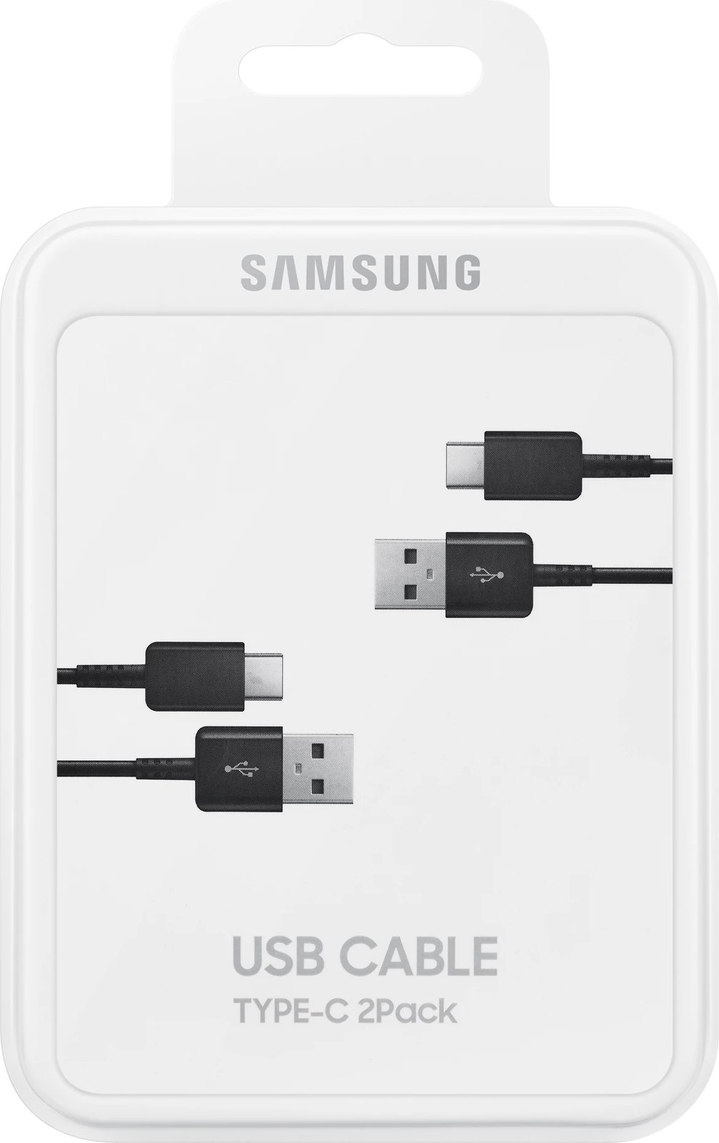 Kabllo USB C Samsung EP-DG930MBEGWW, 1.5m, 480Mbps, 5A, e zezë, set prej 2 copë