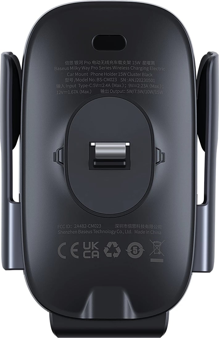 Mbajtës celulari Baseus Milky Way Pro Series BS-CM023 me karikim wireless 15W, zi