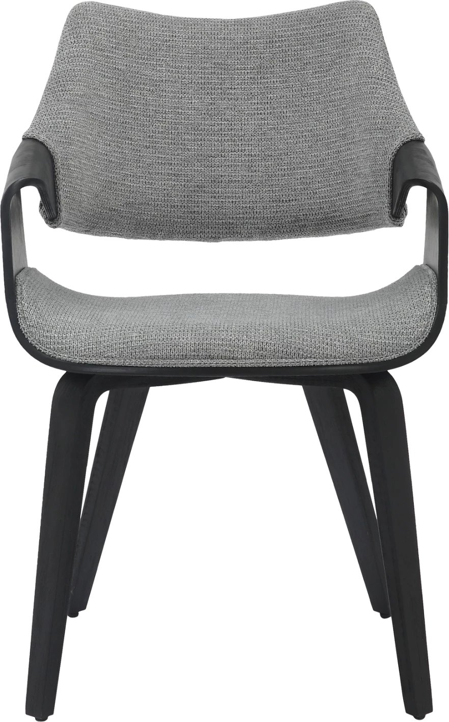 Karrige për tavolinë ngrënieje NETTO FH9976.02, kornizë druri, pëlhurë ngjyrë zezë-gri, 55x56x83.5 cm