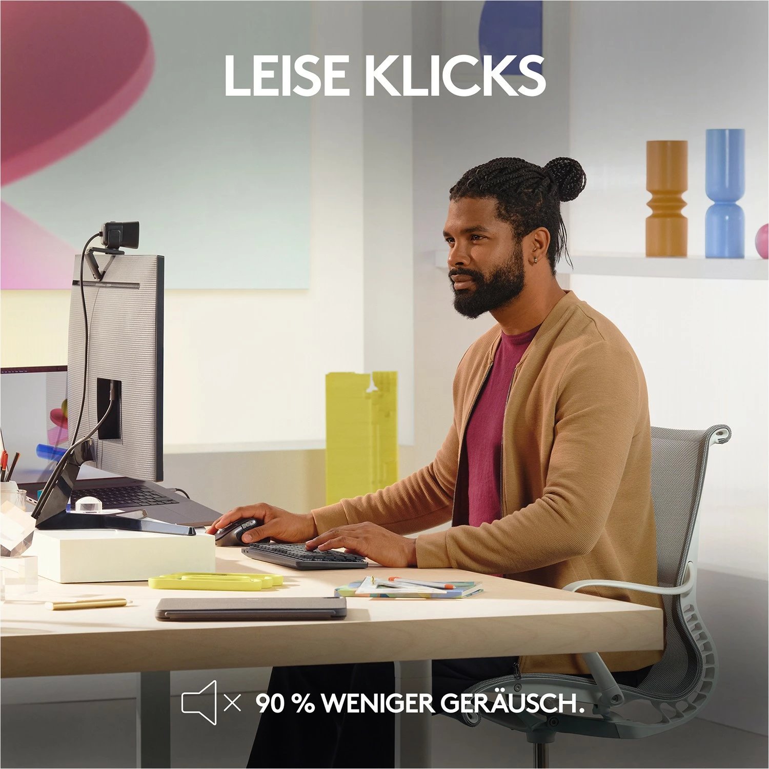 Maus Logitech MX Master 3S për Mac, Wireless, 8000 DPI, E zezë, Argjendtë