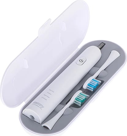 Furçë dhëmbësh sonike, Adler CR 2173, 48,000 vpm, 3 moda, IPX7, 180 min bateri, e bardhë, set me 2 koka + kuti udhëtimi