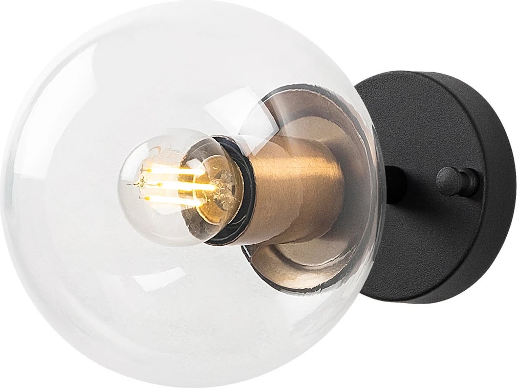 Llambë muri Opviq, Atmaca - 10225, ngjyrë e zezë, metal dhe xham