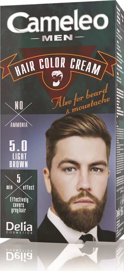 Krem ngjyrues për flokë, mjekër e mustaqe Cameleo 5.0 Light Brown për burra, 30ml