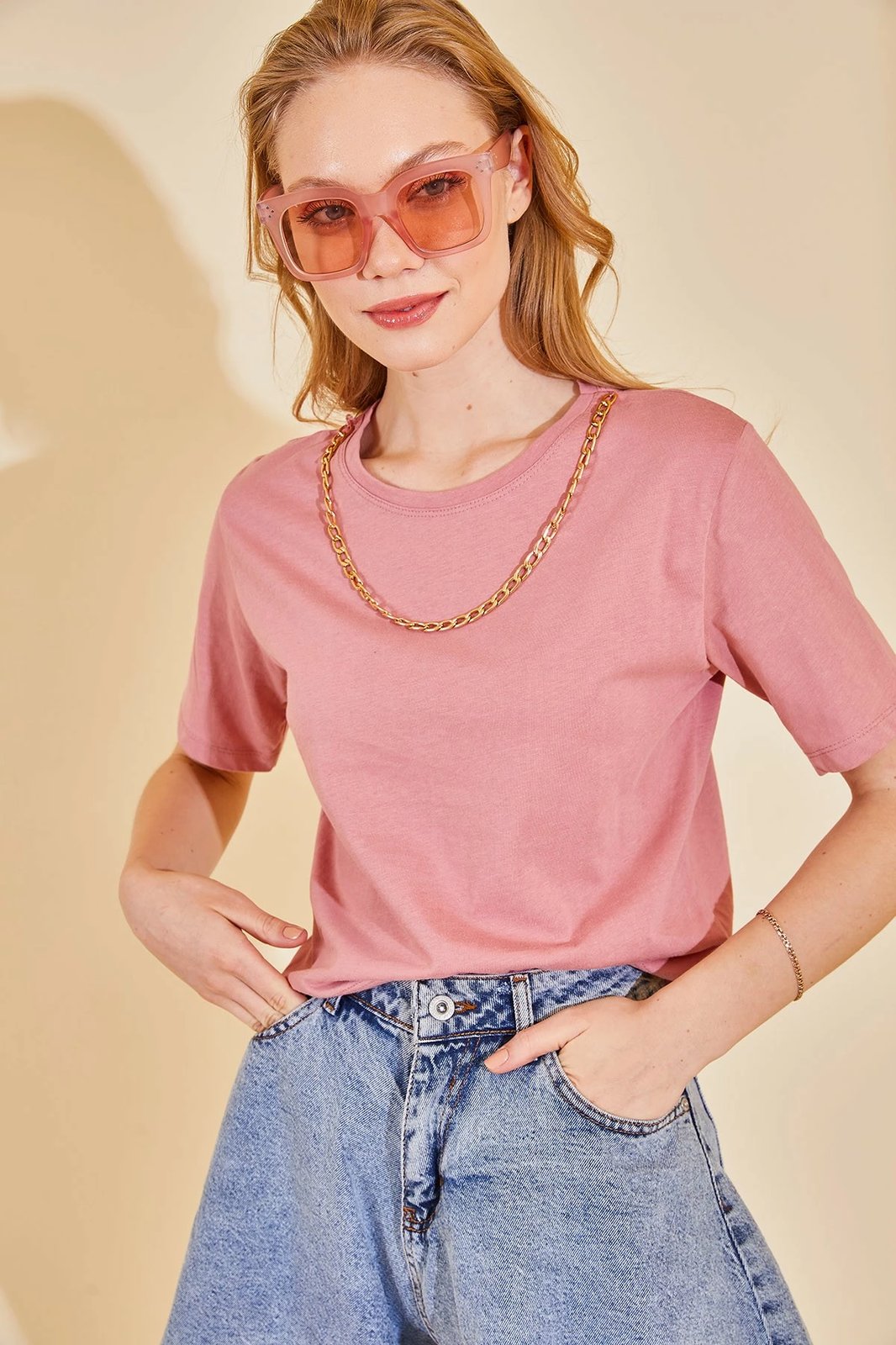 Bluzë për gra, Jumeon, X128101, ngjyrë pluhur