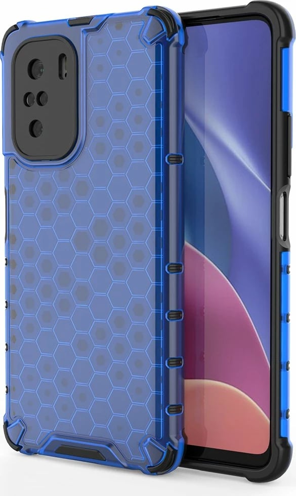 Mbështjellës telefoni Hurtel Honeycomb Case armor për Xiaomi Redmi K40 Pro+, K40 Pro, K40, Poco F3, kaltër
