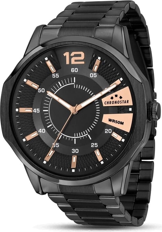Orë dore për meshkuj Chronostar R3753115001, e zezë