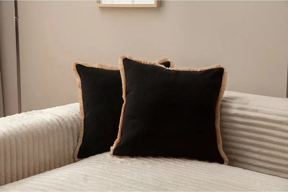 Set mbulesash për jastëk (2 copë), Evila Originals, me thekë, e zezë v1