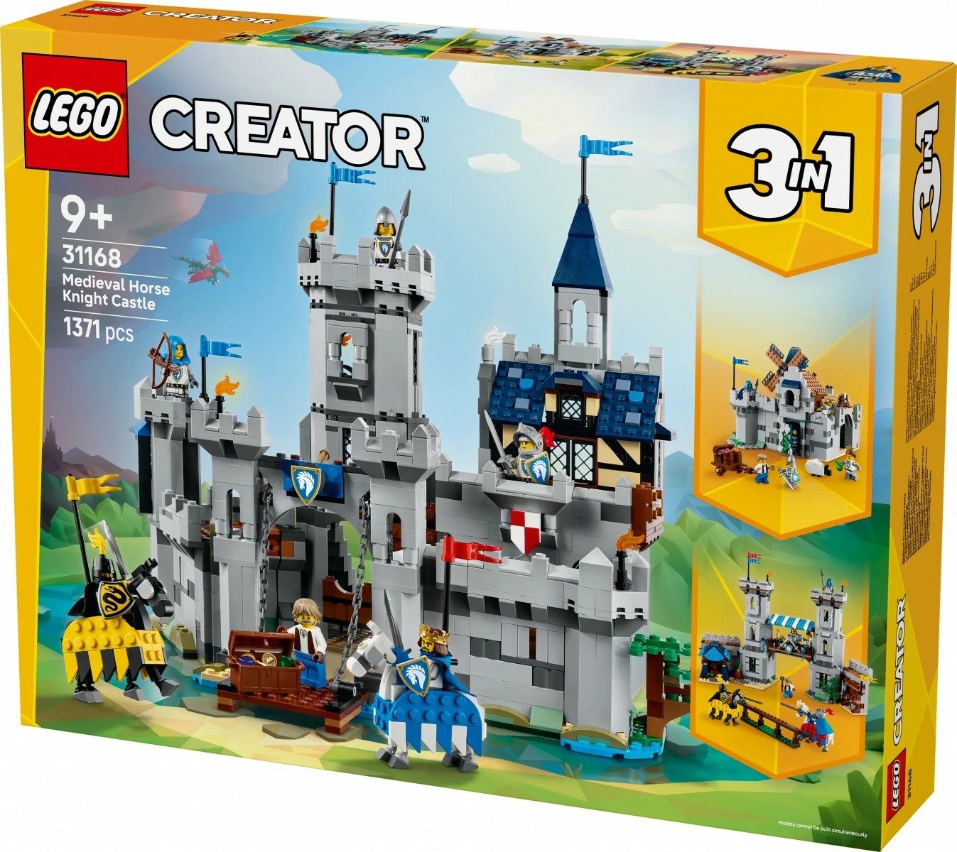 Set ndërtimi LEGO Creator 3-in-1 Medieval Knight's Castle 31168, 1371 pjesë, plastikë