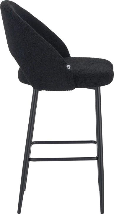 Karrige për bar Masebo, ngjyrë e zezë, këmbë metalike të zeza, 48x52x97cm