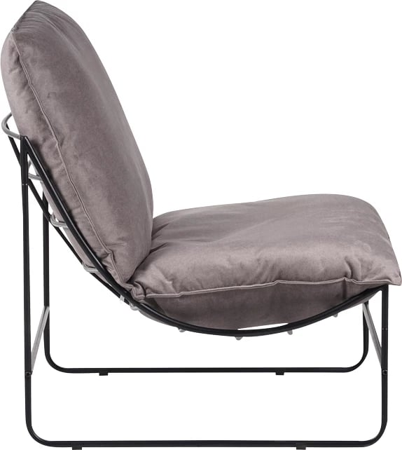 Karrige Chopie, ngjyrë gri, këmbë të zeza, 77x90x83cm