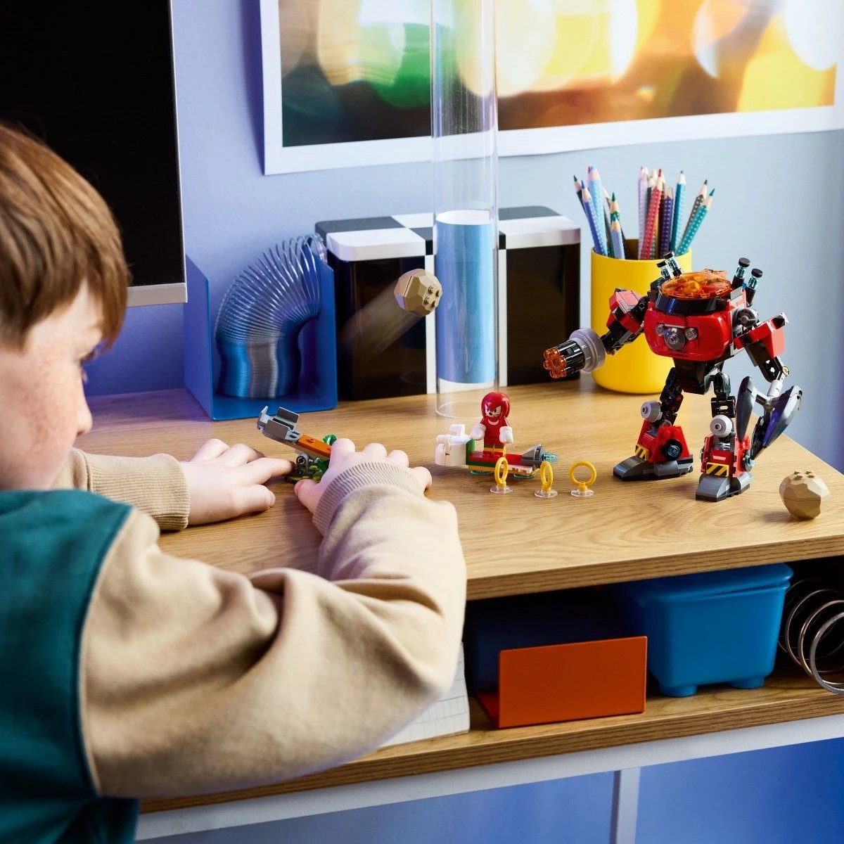 Set LEGO Sonic the Hedgehog 77005, Knuckles vs. Dr. Eggman në Egg Crusher Mech, 350 pjesë