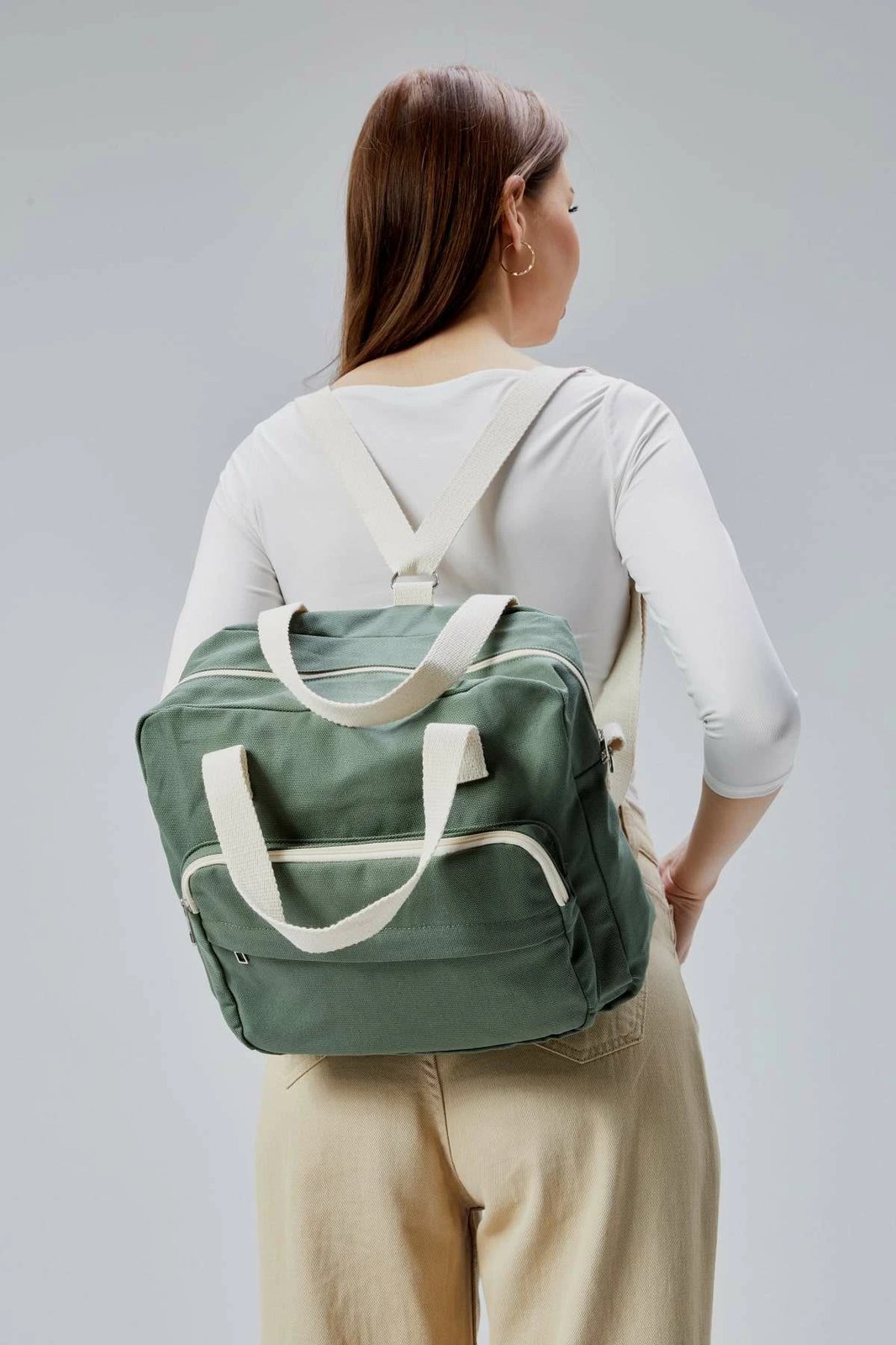 Çantë tote Zoozie Bags, e gjelbër, 33x30x10cm