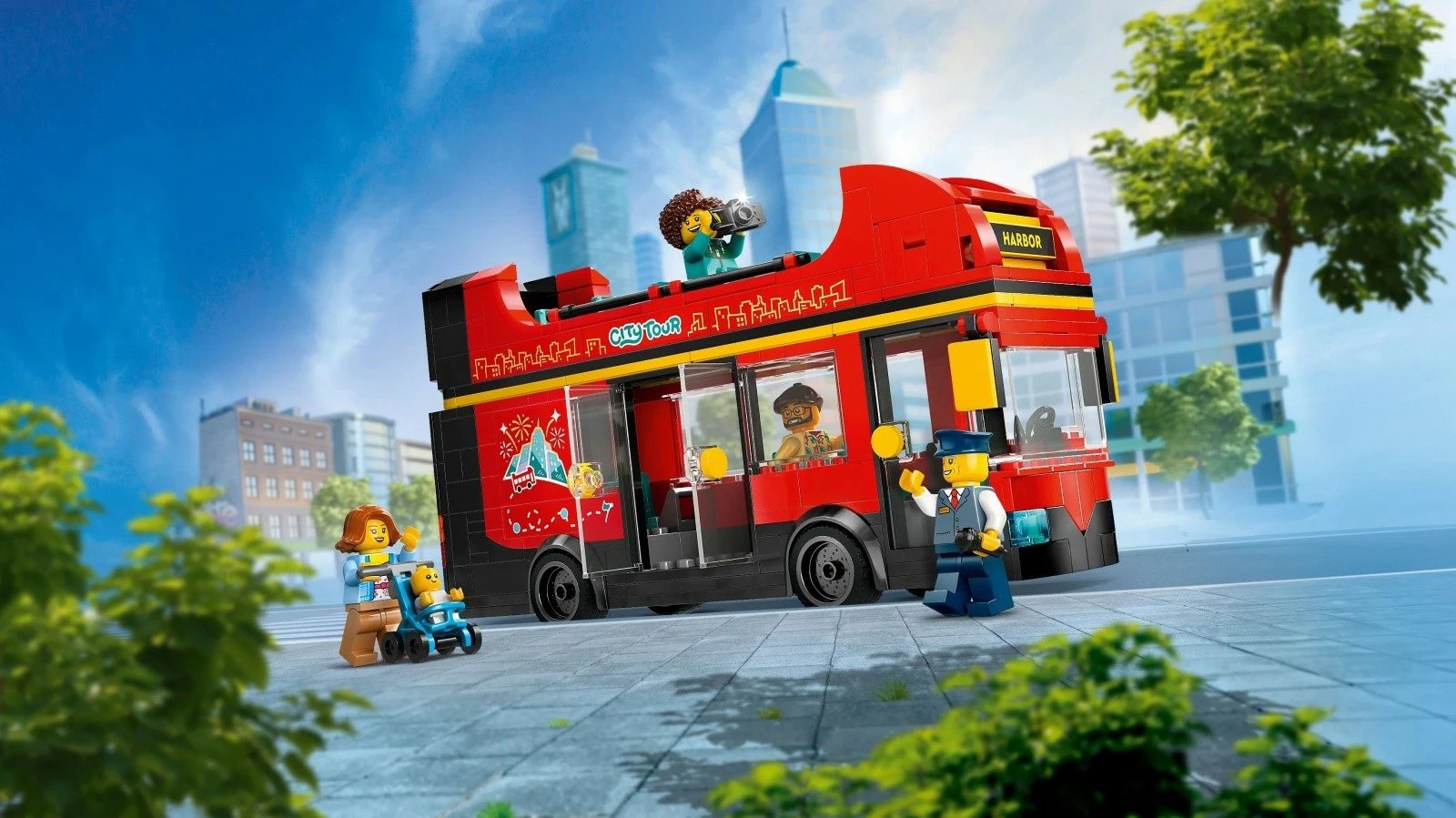 Set lodrash LEGO City 60407, autobus dy-katësh, i kuq, 384 pjesë