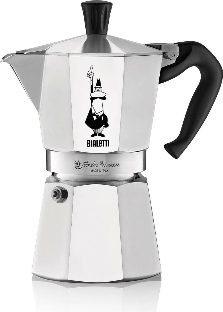 Kafetierë Bialetti Moka Express, 6 filxhanë, alumin, argjendtë