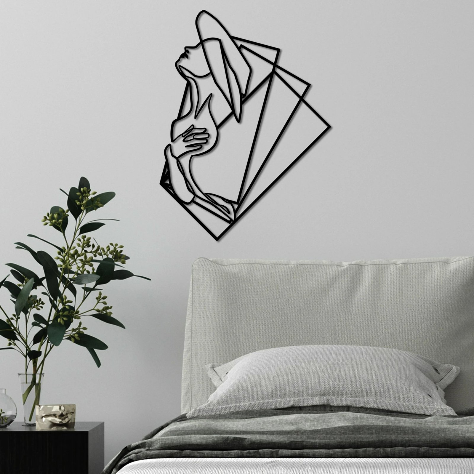 Aksesor dekorativ metalik për mur, Wallity, grua 1 - L