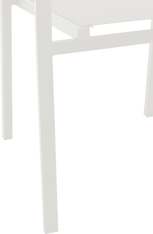 Karrige për kopsht Confidence metalike e bardhë dhe tekstilene e bardhë 54x54x86cm