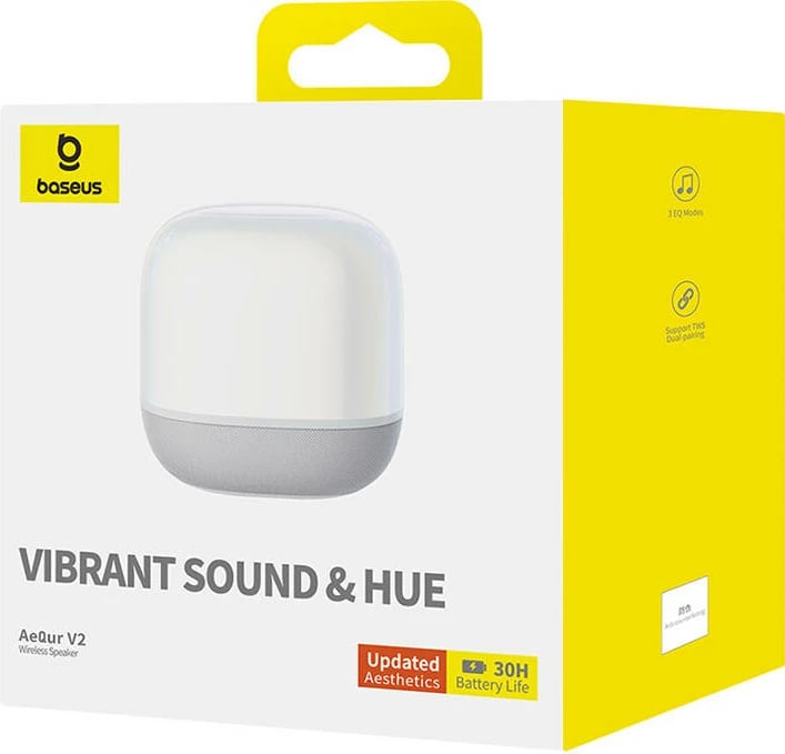 Altoparlant wireless Baseus AeQur V2, Bluetooth, i bardhë