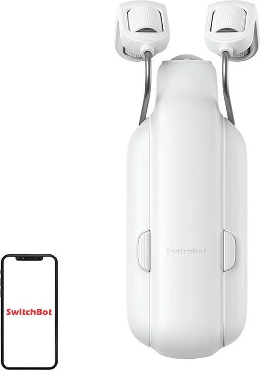 Motor perde inteligjent SwitchBot Curtain Rod 3, deri 15 kg, për shufra rrethore 15–40 mm dhe U-type, kontroll me aplikacion, bateri e rikarikueshme, e bardhë