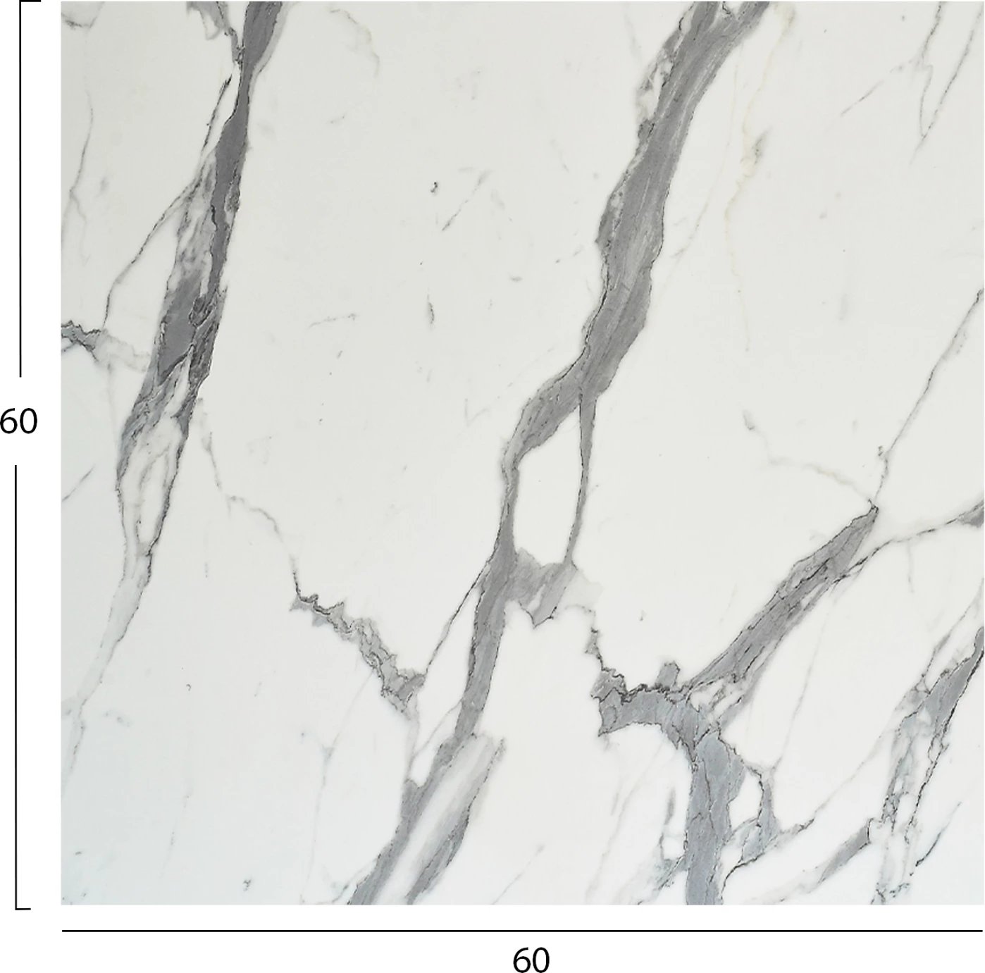 Sipërfaqe tavoline katrore, ngjyrë mermeri të bardhë, HPL, 60x60cm, set prej 2 copash