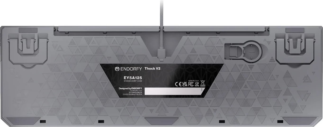 Tastierë mekanike Endorfy Thock V2, RGB, full-size, USB-C, gri