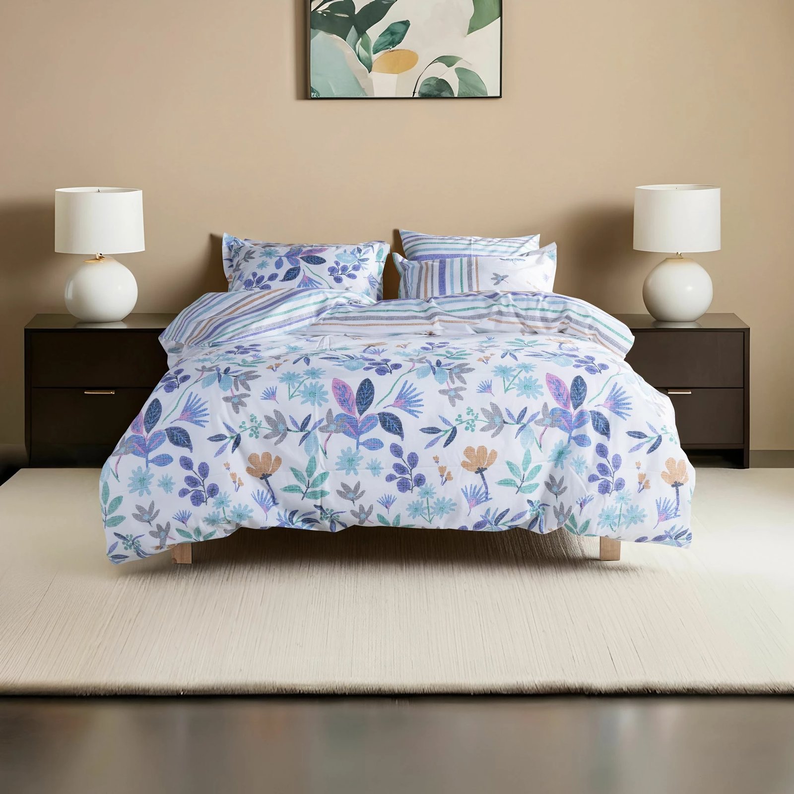 Set mbulesë për jorgan njëpersonësh, L'essentiel, ngjyrë lejla, Hope