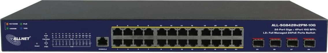 Switch ALLNET ALL-SG8428v2FPM-10G, 24+4 porte, PoE, 10G, i zi