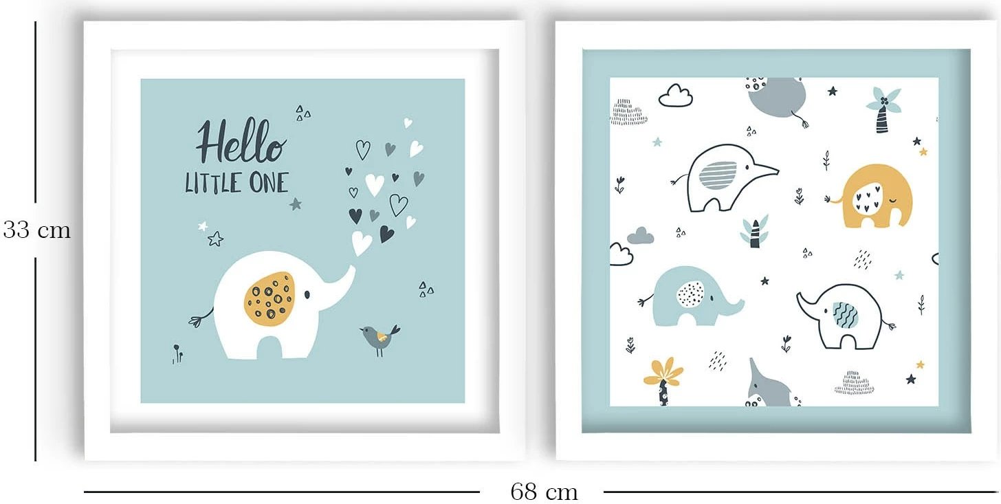 Pikturë dekorative me kornizë MDF (2 copë), Wallity, 2P3333BCT-007