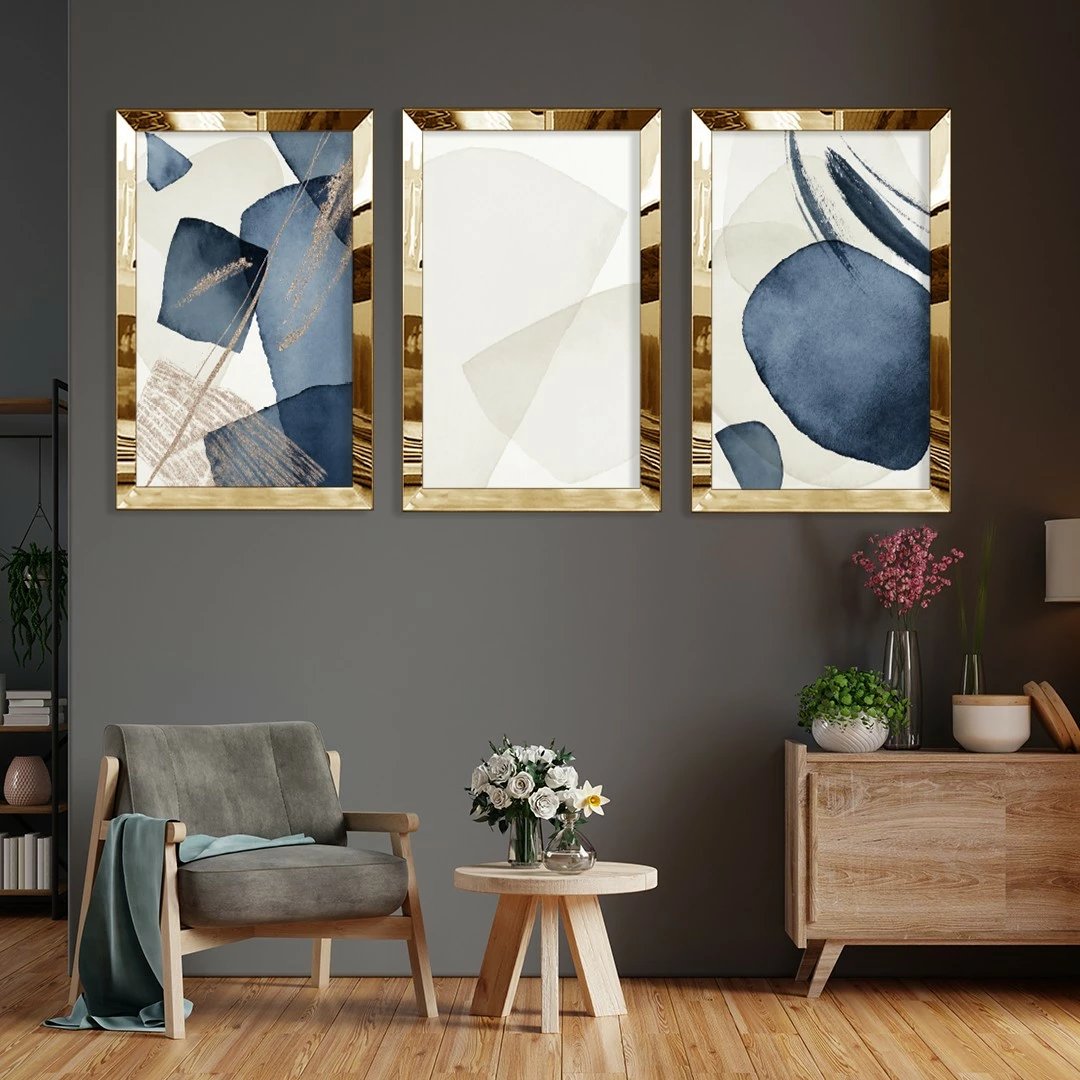 Pikturë dekorative MDF-Plexiglass (3 copë), Wallity, Huhu396, 40x60