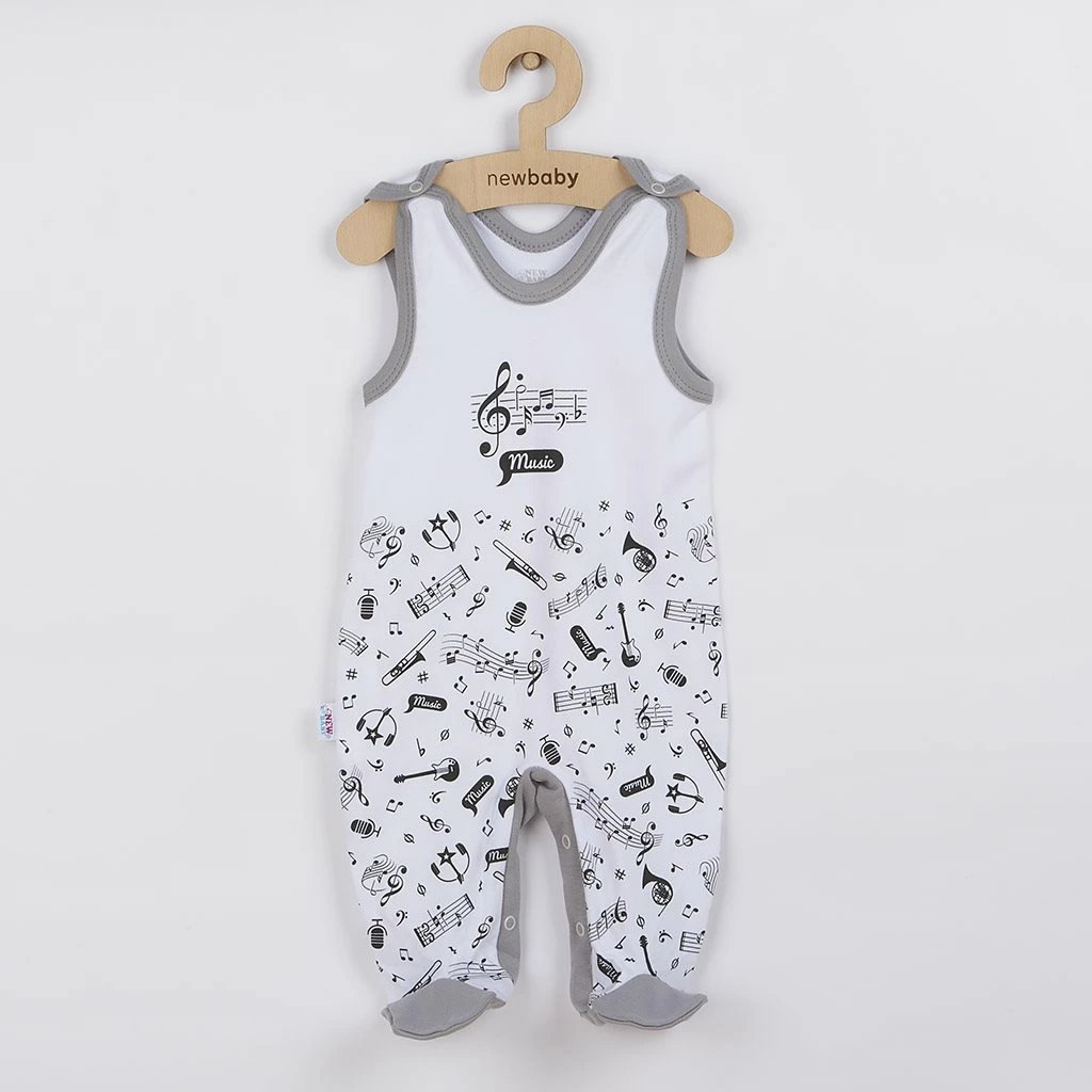 kombinezon bebe, New Baby, Music, madhësia 80 (9-12m), e bardhë