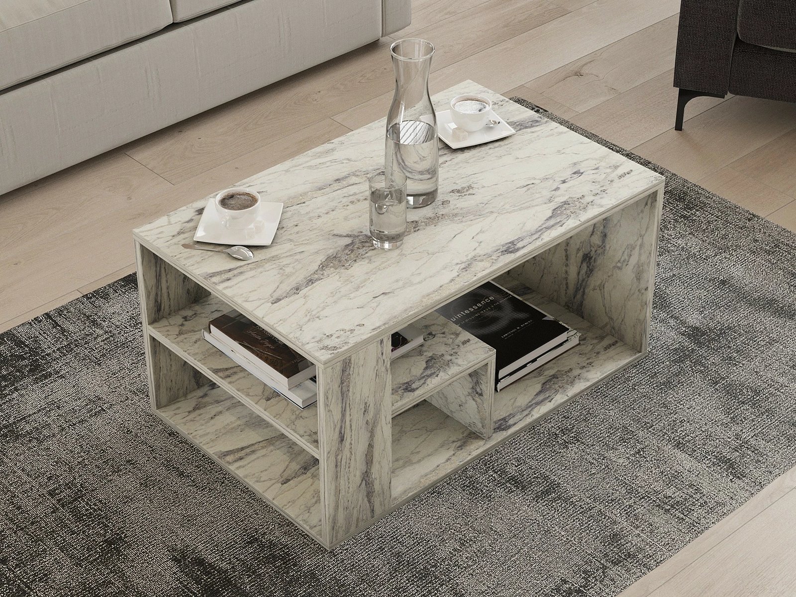 Tavolinë e ulët Freesia Marble, Hanah Home, Eros