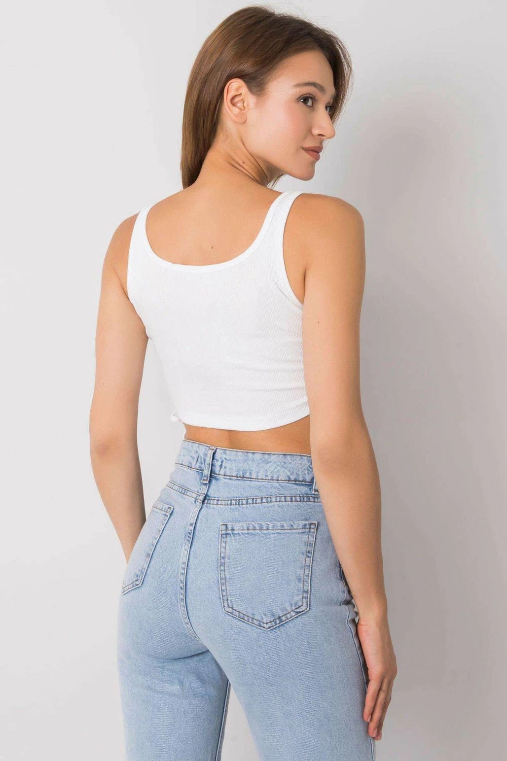 Crop top femra Rue Paris 215391, e bardhë