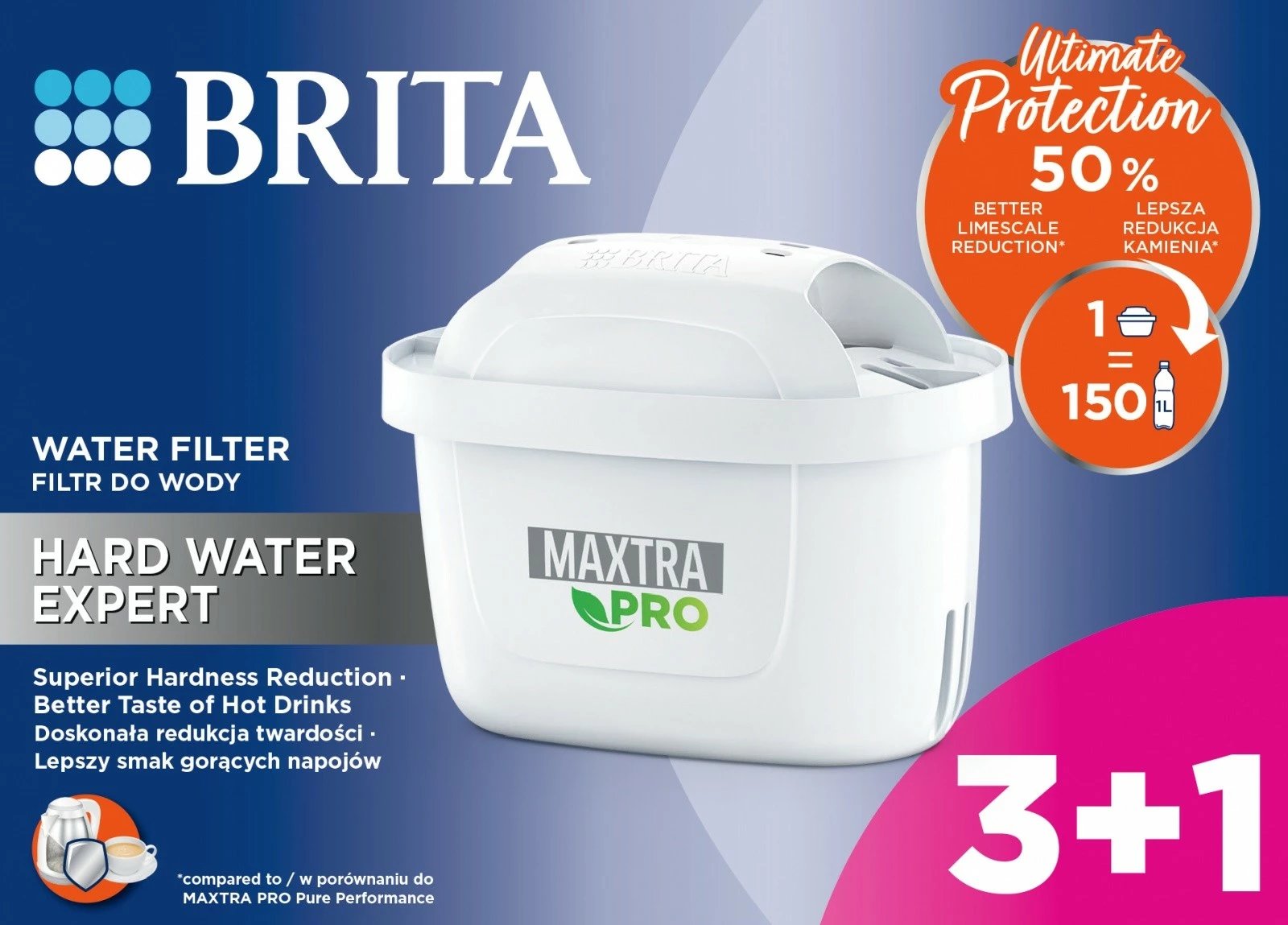 Kartridh filteri uji Brita Maxtra PRO Hard Water Expert 3+1 copë