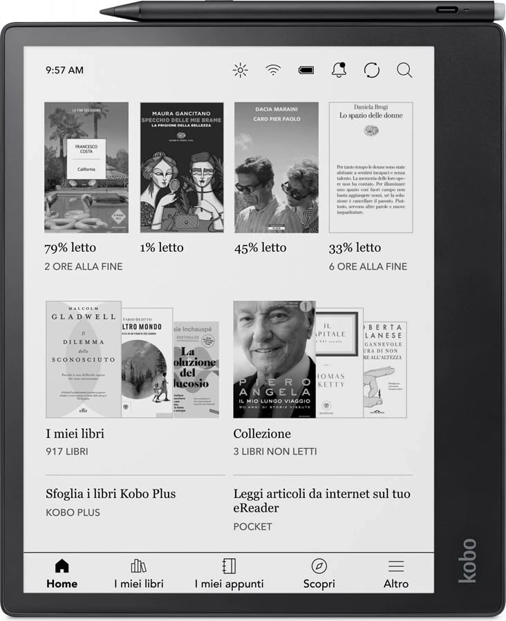 Lexuesi i librit elektronik Rakuten Kobo Elipsa 2E, me prekje, 32 GB Wi-Fi, i zi Lexuesi i librit elektronik Rakuten Kobo Elipsa 2E, me prekje, 32 GB Wi-Fi, i zi