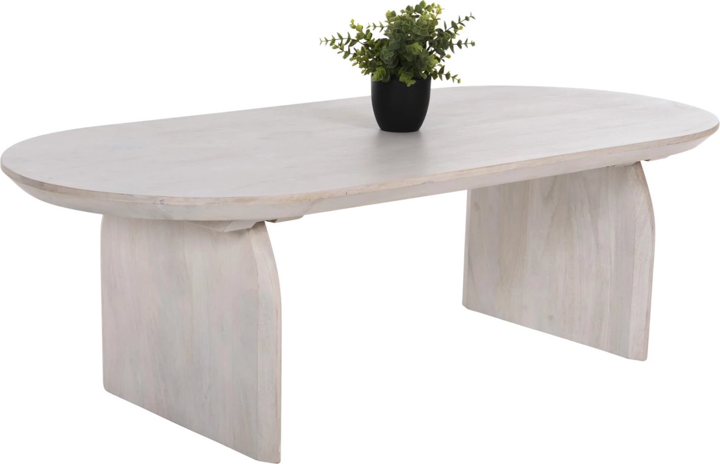 Tavolinë kafeje ovale HONKY FH9710 dru mango i fortë në të bardhë 130x60x40H cm