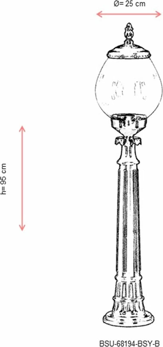 Llambë dyshemeje për jashtë, ngjyrë e zezë, Opviq, BSU-68194-BSY-B